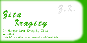 zita kragity business card